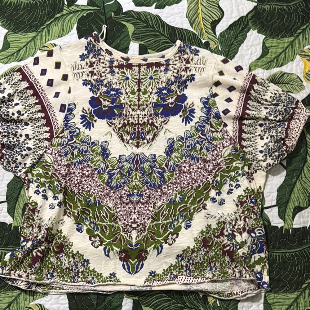 Free People Floral Patterned Tee